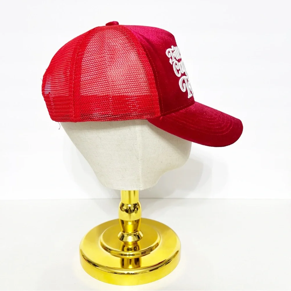 “Fill Your Cup Up First” Red Trucker Hat Inspirational Mesh Snapback
